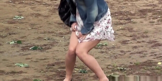 Asian Teens Piss Outdoors