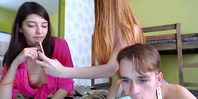 Alex's Cam Threesome With Girlfriend And Sis Gets Girlfriend Kira Jealous